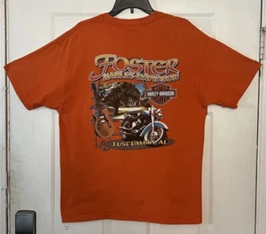 Harley-Davidson Motorcycles Foster Tuscumbia, AL T-shirt arancione double face - Foto 1 di 8