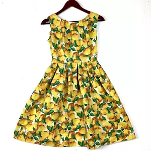 Vestido vintage años 60’s para mujer tema fruta talla 38 limones acampanado cóctel hecho a mano - Imagen 1 de 4