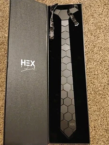 Hex Tie Wabenkrawatte Herren schwarz Krawatte selten - Bild 1 von 10