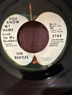 rare capital white logo Beatles 'Let It Be" 45RPM  picture sleeve Apple 2764 NM - Image 1 of 4