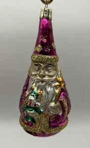 Pink Wizard w/Wand & Jester Mouth Blown Glass Ornament Czech Republic 4.5”H - Picture 1 of 9
