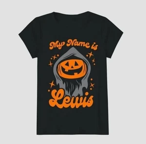 Halloween Pumpkin "My Name Is Lewis" Kids T-Shirt - Picture 1 of 5