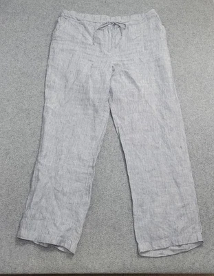 Pantalones de lino Charter Club para mujer 14 negros blancos pierna ancha marinero bolsillo costero Foto 1 de 4