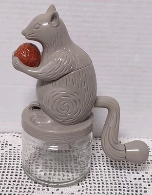 Vtg Whimsical Nut Grinder/Chopper with Squirrel Theme Taiwan  - Image 1 of 4