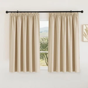 Verdunkelungs-Thermovorhänge für Schlafzimmer - Bleistiftfalte B66 x L54, Biscotti Beige - Bild 1 von 9