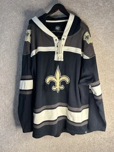NFL New Orleans Saints old time style mid weight cotton hoodie men's XXL - Picture 1 of 6