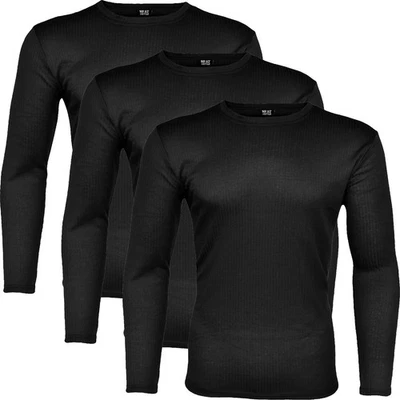 3er Pack Thermo Unterhemd Herren Thermoshirt langarm Winter Unterwäsche schwarz - Bild 1 von 4