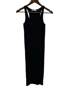 Abito donna Kith costina anthea midi cotone senza maniche taglia small elasticizzato nero - Foto 1 di 7