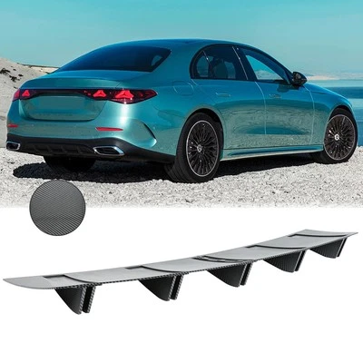 Carbon Rear Lip Bumper Diffuser 5 Shark Fins For Mercedes-Benz E200 E300 E53 AMG — 第 1/4 张图片