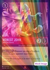 Honest John - Not That Honest⚜️COLD FOIL⚜️ 109/204Lorcana Rise of the Floodborn - Foto 1 di 1