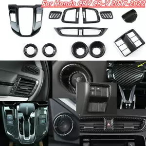 12pcs Carbon Fiber Interior Decoration Trim Cover For Honda CRV CR-V 2017-2022 - Bild 1 von 8