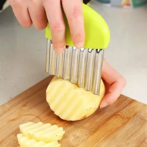 Stainless Steel Wavy Knife Potato Cutter Chip French Fry Maker Kitchen Tools - Picture 1 of 6