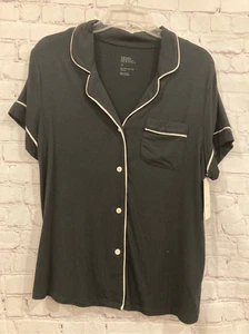Stars Above Damengröße Medium Pyjama Schlafanzug Knopfleiste Oberteil schwarz Kurzarm neu mit Etikett - Bild 1 von 9