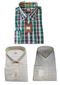 Camicia Uomo Puro Cotone Button Down Quadri Leggera Fresca Taschino Ultimi 43 44 - Imagen 1 de 48