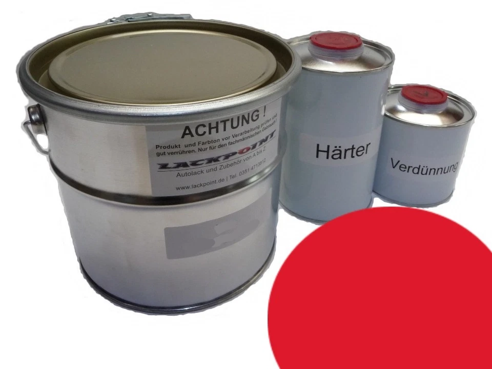 1 Liter Set 2K Autolack DDR Flammenrot kein Klarlack Simson Schwalbe Spatz ! - Bild 1 von 1