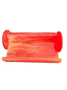 Vintage Bakelite Business Card Holder In Tequila Sunrise Orange - Picture 1 of 4