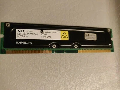 64MB NEC Non-Ecc PC800-45 Rimm MC-4R64CPE6C-845/HP P2144-63001 - Image 1 of 2