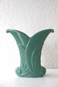 Vintage Abingdon USA Pottery Art Deco Ceramic Flower Vase #512 Seafoam Green - Picture 1 of 7