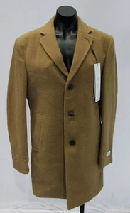 Calvin Klein Men's Prosper Wool-Blend Slim Fit Overcoat CD4 Camel Size 36 Short - Picture 1 of 6
