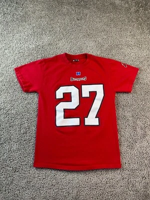 Camisa Tampa Bay Buccaneers Para Hombre Pequeña Roja Blanca Blount #27 NFL Fútbol Foto 1 de 4