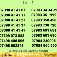 GOLD EASY MOBILE NUMBER EE PAY AS YOU GO SIM CARD UK GOLDEN PLATINUM VIP List: 1