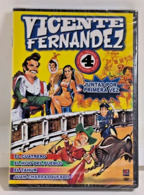 Vicente Fernandez 4 Peliculas Juntas Por Primera Vez Chente DVD Sealed Brand New - Image 1 of 4