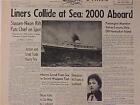 VINTAGE NEWSPAPER HEADLINE OCEANLINER ANDREA DORIA SHIPWRECK SINKS DISATER  1956