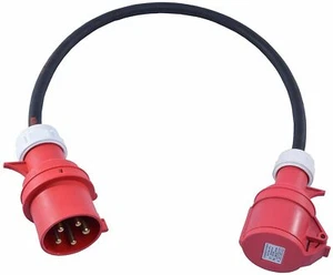 32A Stecker auf 16A Buchse Adapter 5 Pin 2,5 mm H07RN-F Schwerlastkabel - 0,5 m Kabel - Bild 1 von 1