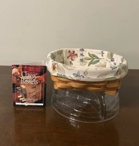 2000 Longaberger Small Catch All Basket Botanical Fields Liner & 3 Way Protector - Picture 1 of 17