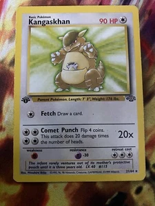 Pokémon Card Kangaskhan Jungle 21/64 Regular Rare First Edition Heavy Play - Picture 1 of 2