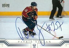 Patrik Stefan autographed Hockey Card (Atlanta Thrashers) 2001 Upper Deck #9