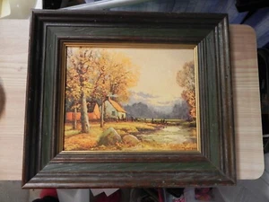 Vintage Signed Robert Wood 8”x10” Cabin By the Steam Framed - Picture 1 of 6