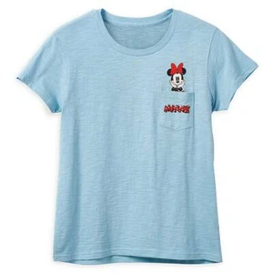 Disney Shirts - Minnie Mouse Pocket T-Shirt for Women - Light Blue - New - Imagen 1 de 2
