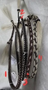 Horsehair Hat Band w/ TWO TASSELS - 3 STRANDS (HB-3 2T) - WHITE Tassels - Picture 1 of 1