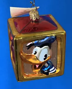 Christopher Radko Disney DONALD & DAISY TOY BLOCK decorazione natalizia con scatola ed etichetta - Foto 1 di 9