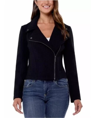 Matty M Ladies' Knit Moto Jacket Black Small - Image 1 of 4