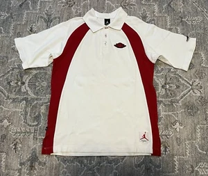 VTG Y2K Retro Air Jordan 1 Wings Polo Shirt White Red  Bred XL Nike - Picture 1 of 8