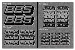 BBS Aufkleber Set 4 Größen Tuning Styling Car Auto Viele Farben (BB001) - Picture 1 of 8