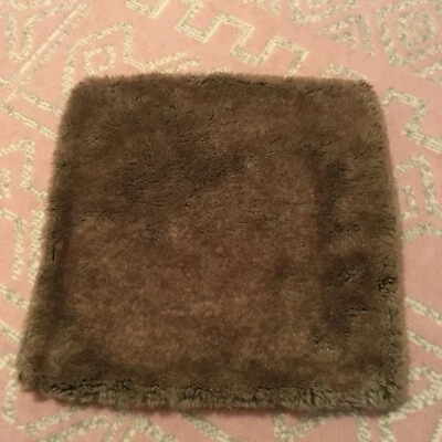 Pottery Barn 18x18 Faux Fur Pillow Cover Brown Zip Closure - Image 1 of 4