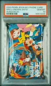 PSA 10 2000 Pokemon Japanes Phone Card Spell of the Unknown Entei Horizontal - Picture 1 of 3