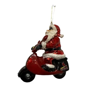 St. Louis Cardinals Santa Gets There On A Scooter Ornament - Picture 1 of 1