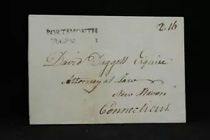 New Hampshire: Portsmouth 1788 Stampless Cover, Straight Line Cancel, 2.16 Rate - Picture 1 of 2