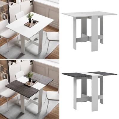 DESIGNER-HOME Modern Folding Narrow Kitchen Wooden Dining Table Desk Breakfast Drop Leaf Table