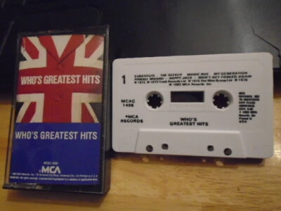 RARE OOP The Who CASSETTE TAPE Greatest Hits MY GENERATION Pinball Wizard 13trax - Image 1 of 2