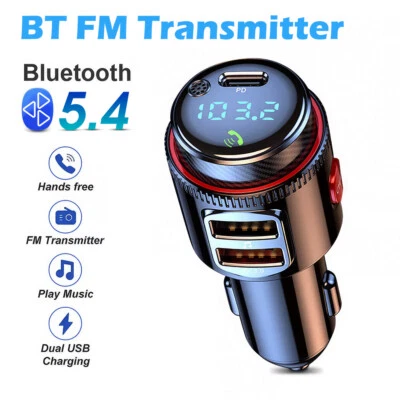 BLUETOOTH AUTO FM TRANSMITTER RADIO MUSIK ADAPTER PD QC3.0 ZIGARETTENANZÜNDER - Bild 1 von 4