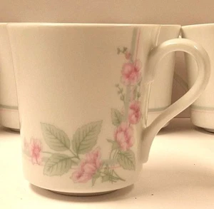 Vintage Corning N.Y. USA  Pink Floral Prints 81 A7 Coffee Cups set of 6 - Picture 1 of 10