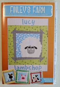 Finley’s Farm Appliqué Quilt Pattern Cow Pig Dog Sheep Customizeable Sassafras - Picture 1 of 2