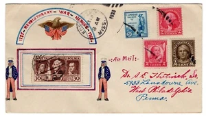 #734 Kosciuszko 1933 FDC  - Hand-drawn w/ Pastę-ons Hutnick Unlisted - Picture 1 of 2