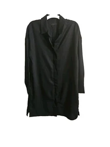 Cos Womens Size 2 Black Collared Shirt Loose Fit Dress - Picture 1 of 8