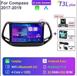 RADIO 2 DIN PER JEEP COMPASS 10" 2/32 GB NAVIGATORE GPS BLUETOOTH CARPLAY CAMERA - Foto 1 di 5